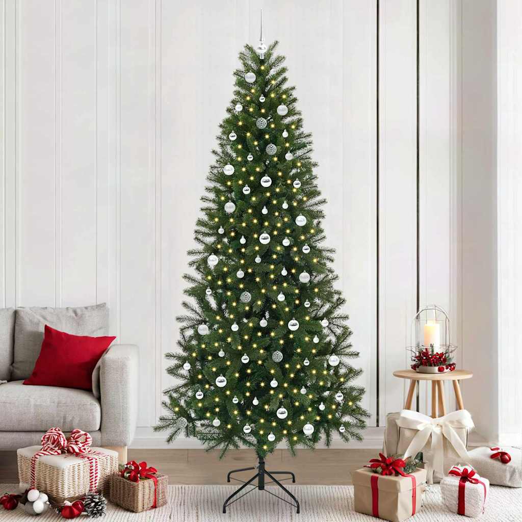 vidaXL Künstlicher Weihnachtsbaum mit 300 LEDs Grün 240 cm PE und PVC