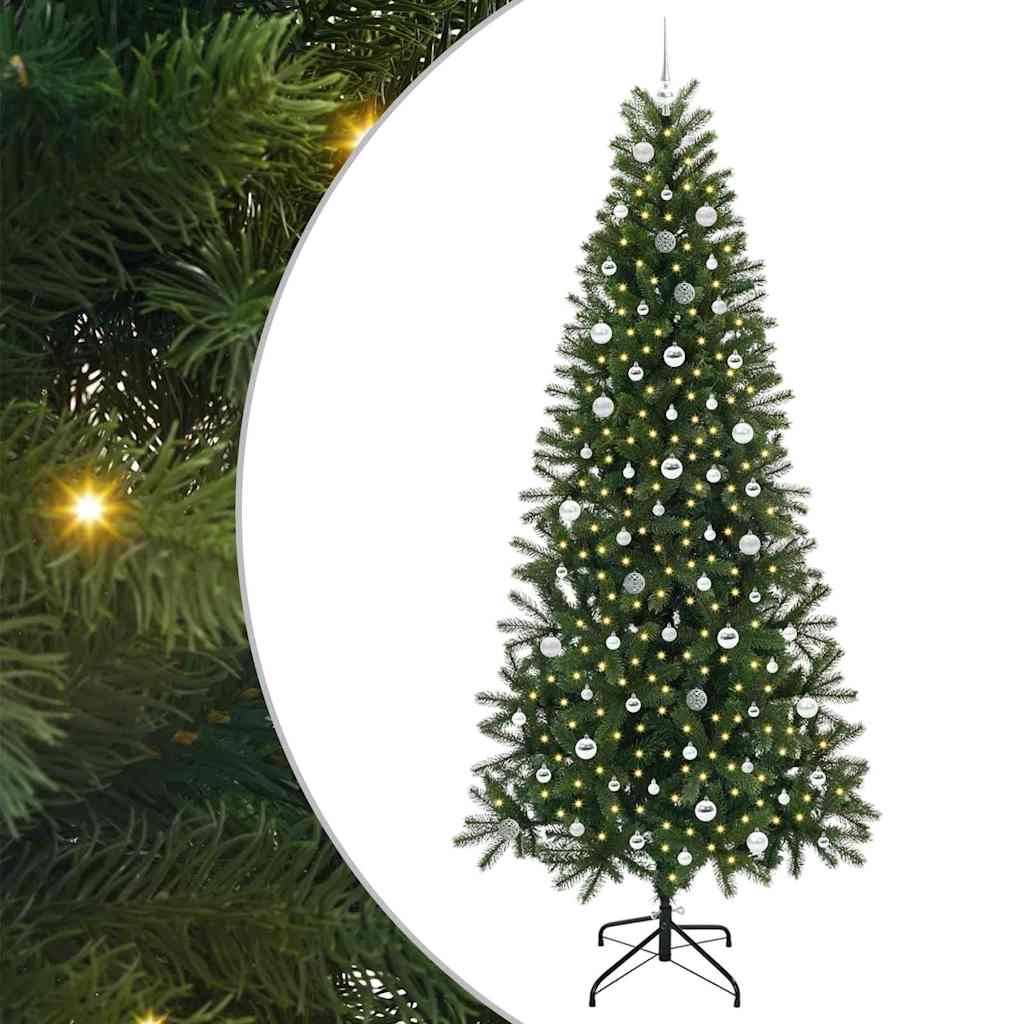 vidaXL Künstlicher Weihnachtsbaum mit 300 LEDs Grün 240 cm PE und PVC
