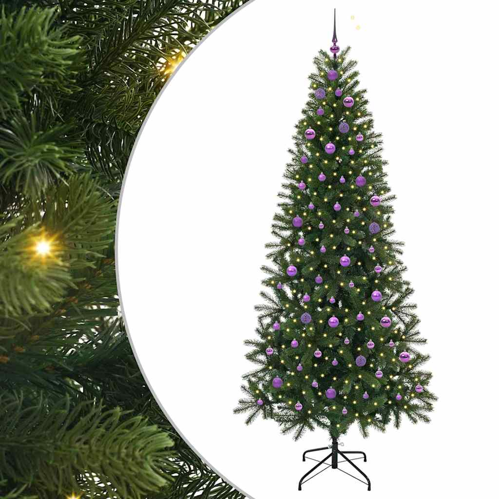 vidaXL Künstlicher Weihnachtsbaum mit 300 LEDs Grün 240 cm PE und PVC