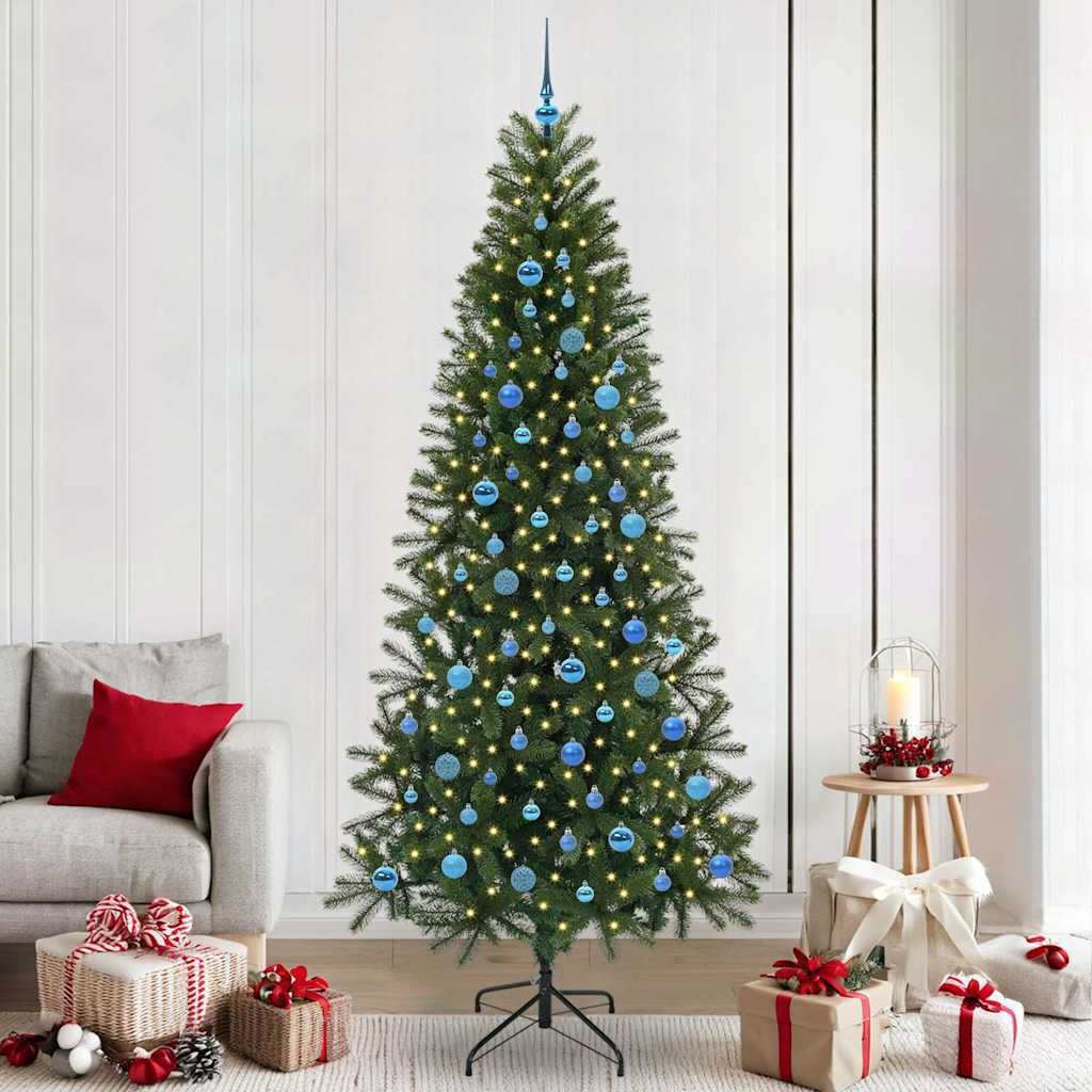 vidaXL Künstlicher Weihnachtsbaum mit 300 LEDs Grün 240 cm PE und PVC