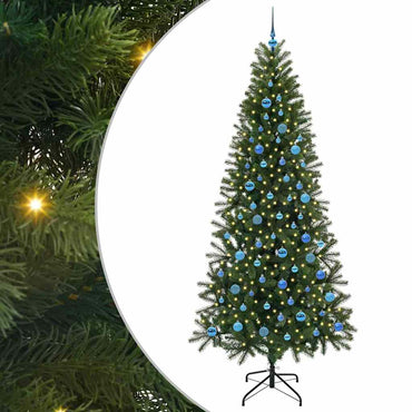 vidaXL Künstlicher Weihnachtsbaum mit 300 LEDs Grün 240 cm PE und PVC