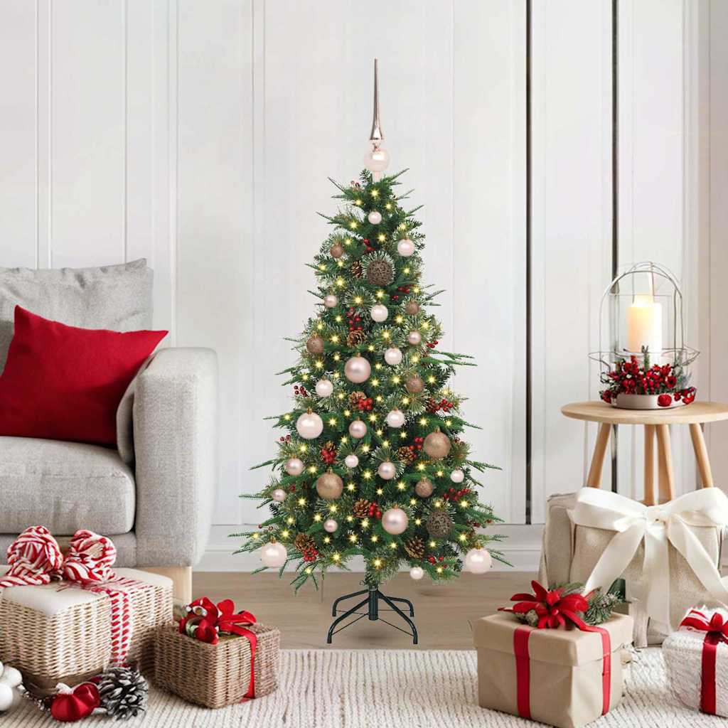vidaXL Künstlicher klappbarer Weihnachtsbaum Grün 120 cm PE und PVC