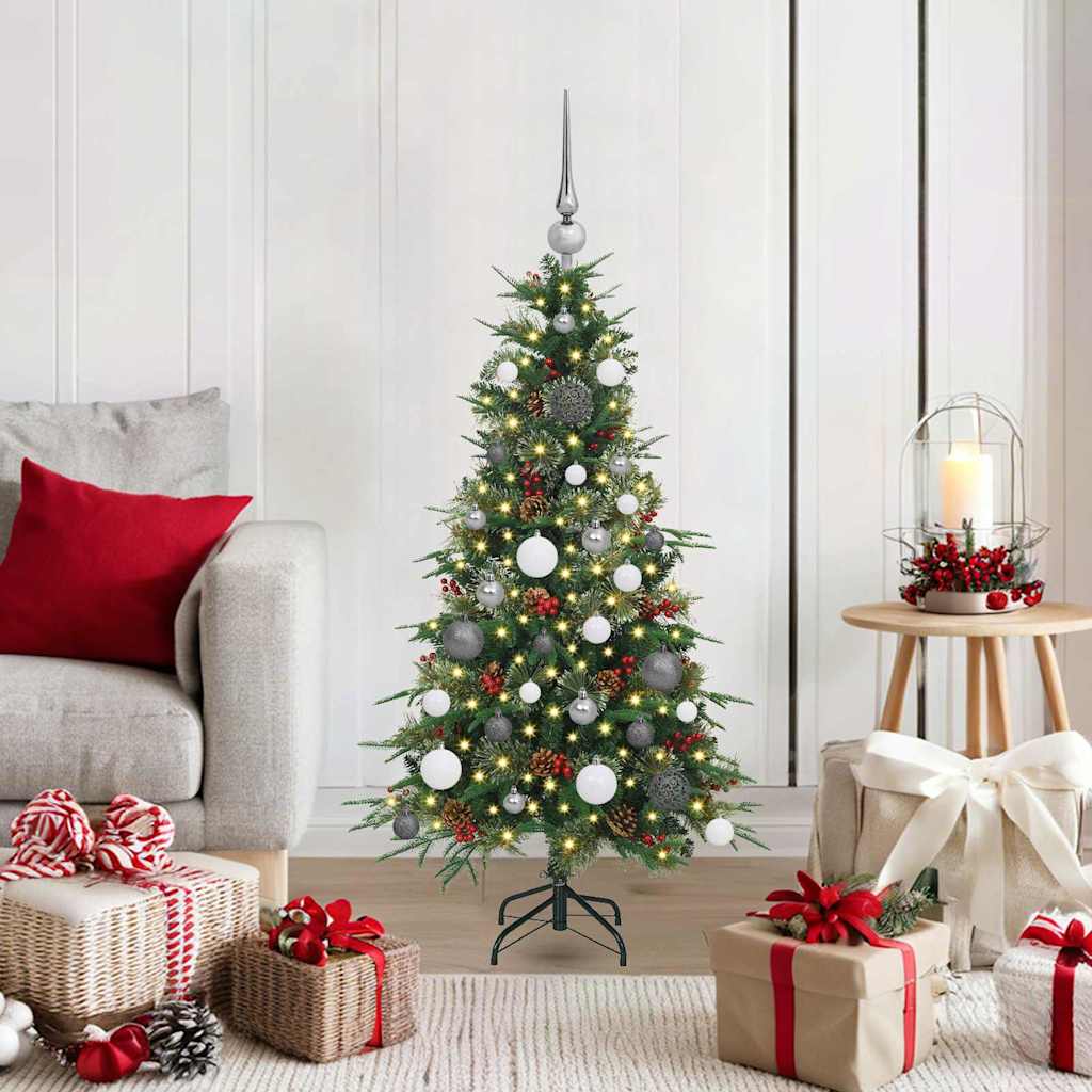 vidaXL Künstlicher klappbarer Weihnachtsbaum Grün 120 cm PE und PVC