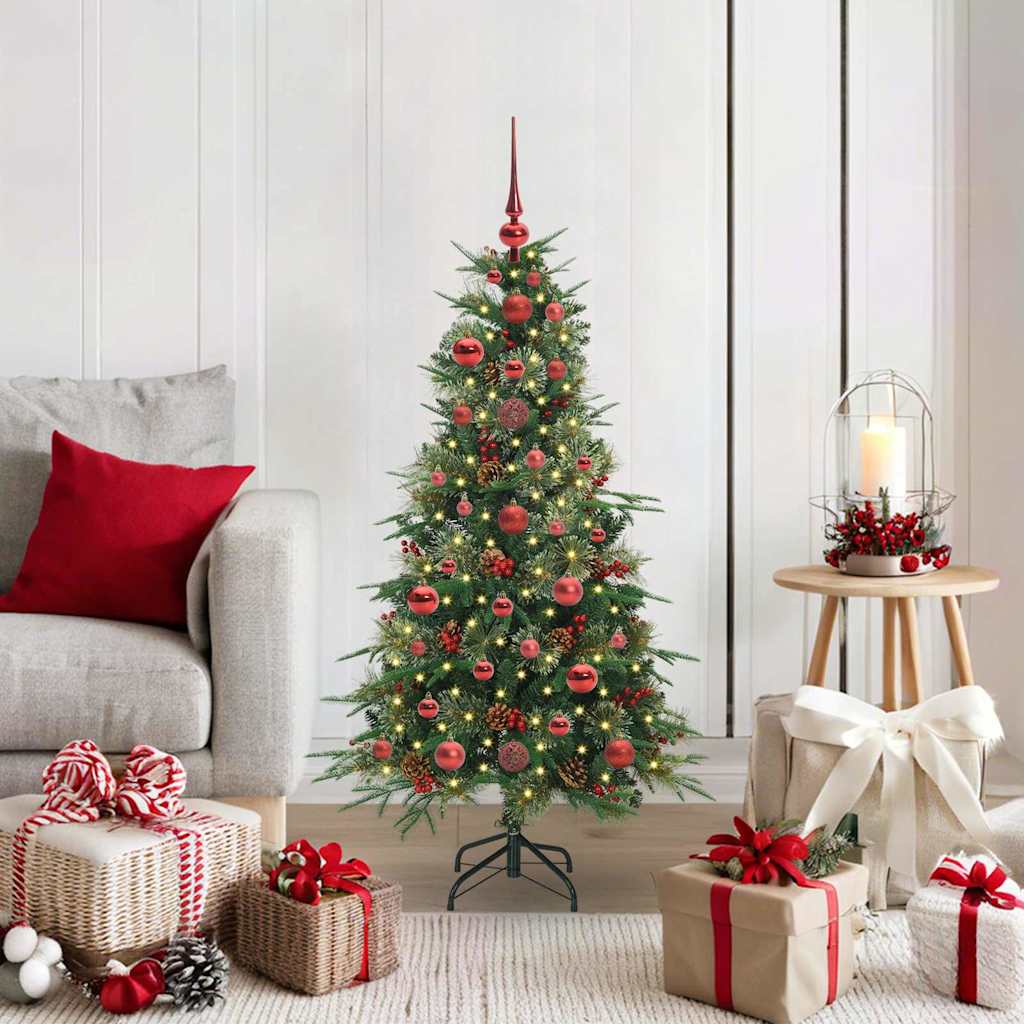 vidaXL Künstlicher klappbarer Weihnachtsbaum Grün 120 cm PE und PVC