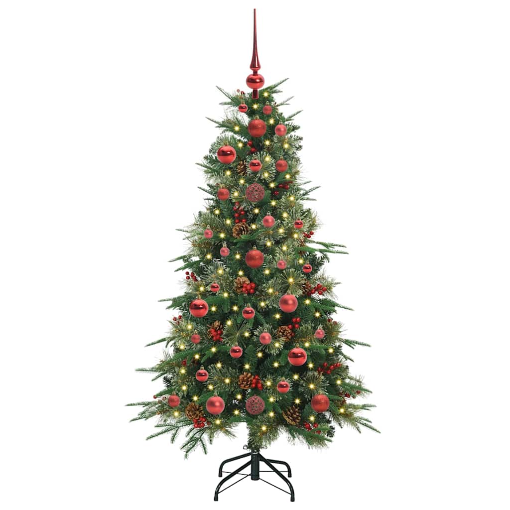 vidaXL Künstlicher klappbarer Weihnachtsbaum Grün 120 cm PE und PVC