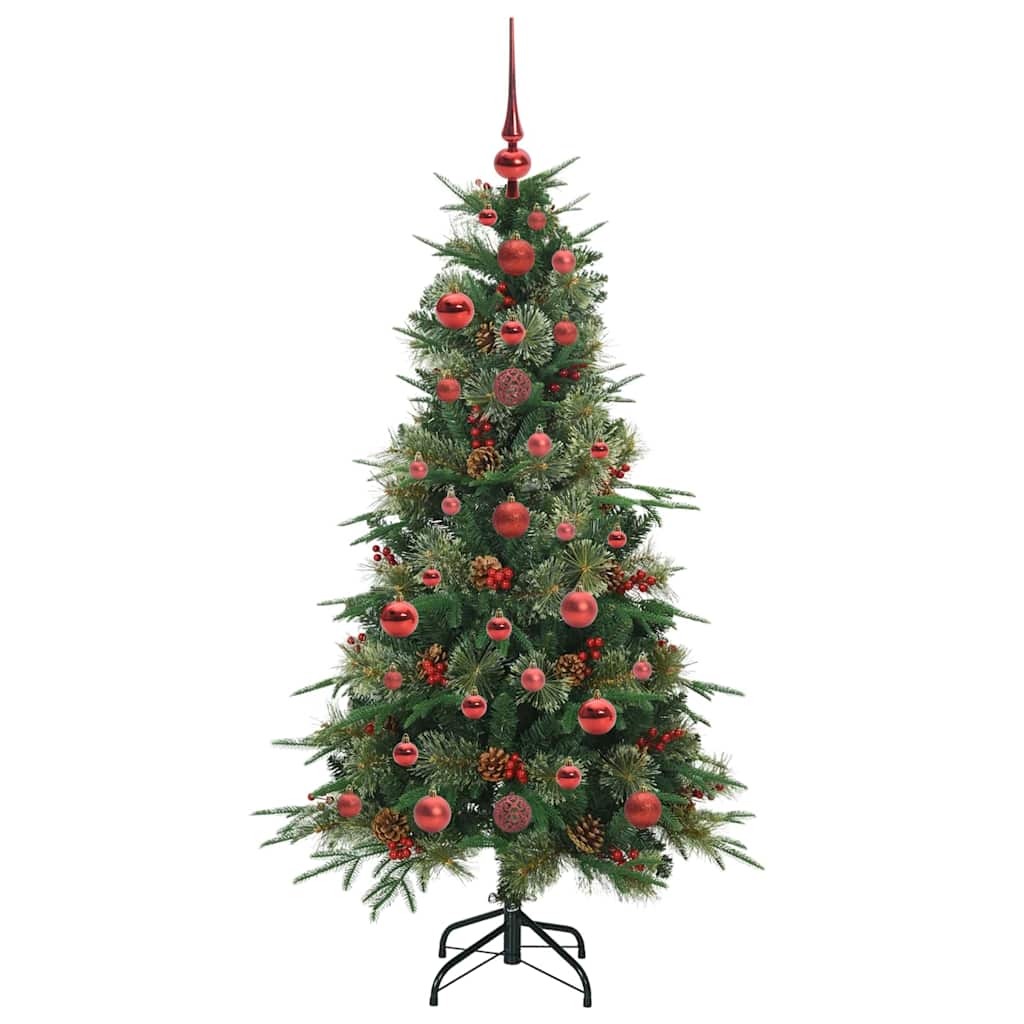 vidaXL Künstlicher klappbarer Weihnachtsbaum Grün 120 cm PE und PVC