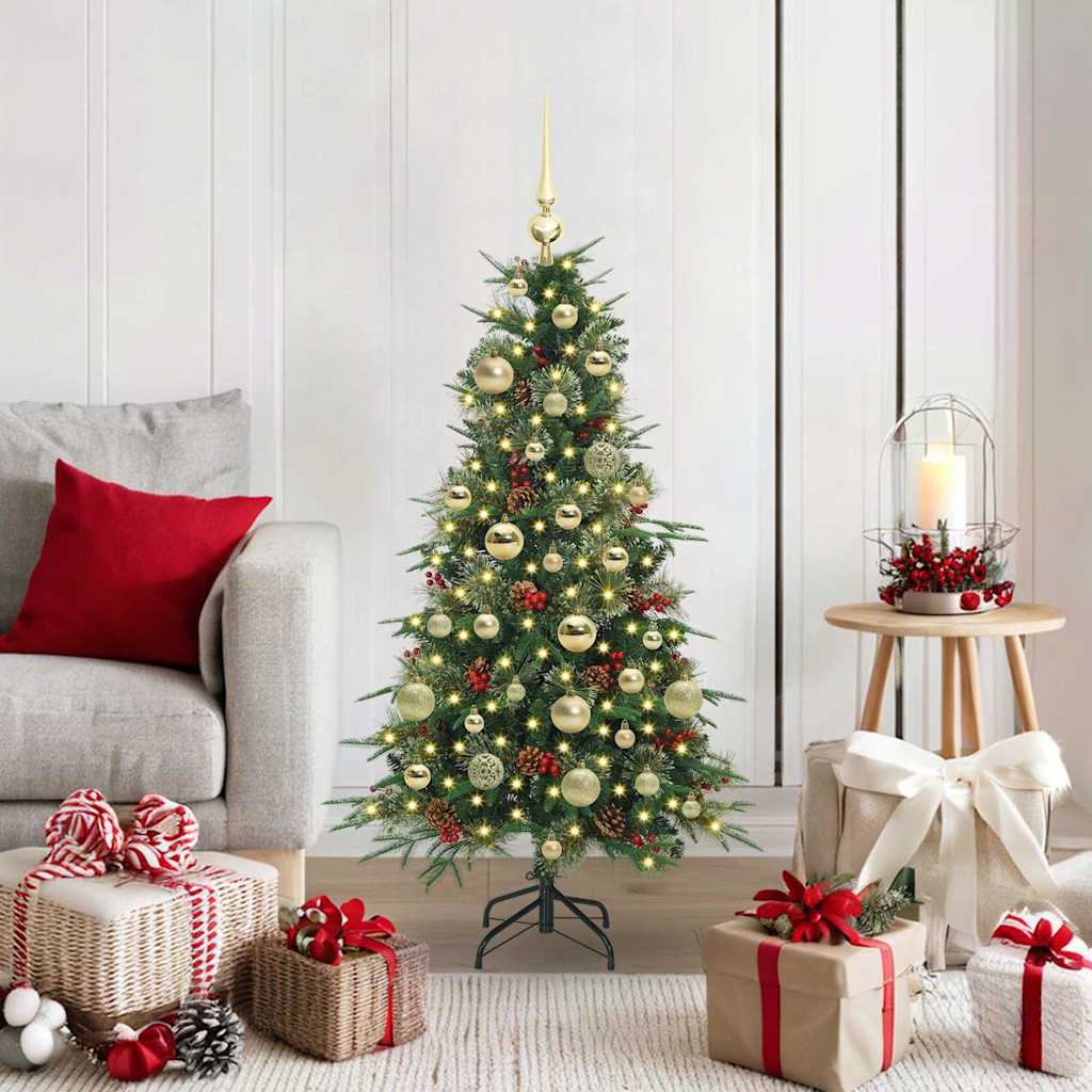 vidaXL Künstlicher klappbarer Weihnachtsbaum Grün 120 cm PE und PVC