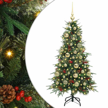vidaXL Künstlicher klappbarer Weihnachtsbaum Grün 120 cm PE und PVC