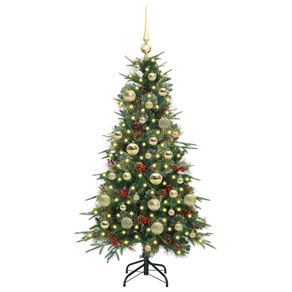 vidaXL Künstlicher klappbarer Weihnachtsbaum Grün 120 cm PE und PVC