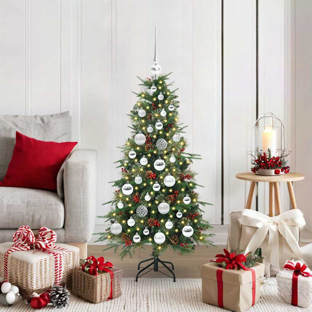 vidaXL Künstlicher klappbarer Weihnachtsbaum Grün 120 cm PE und PVC