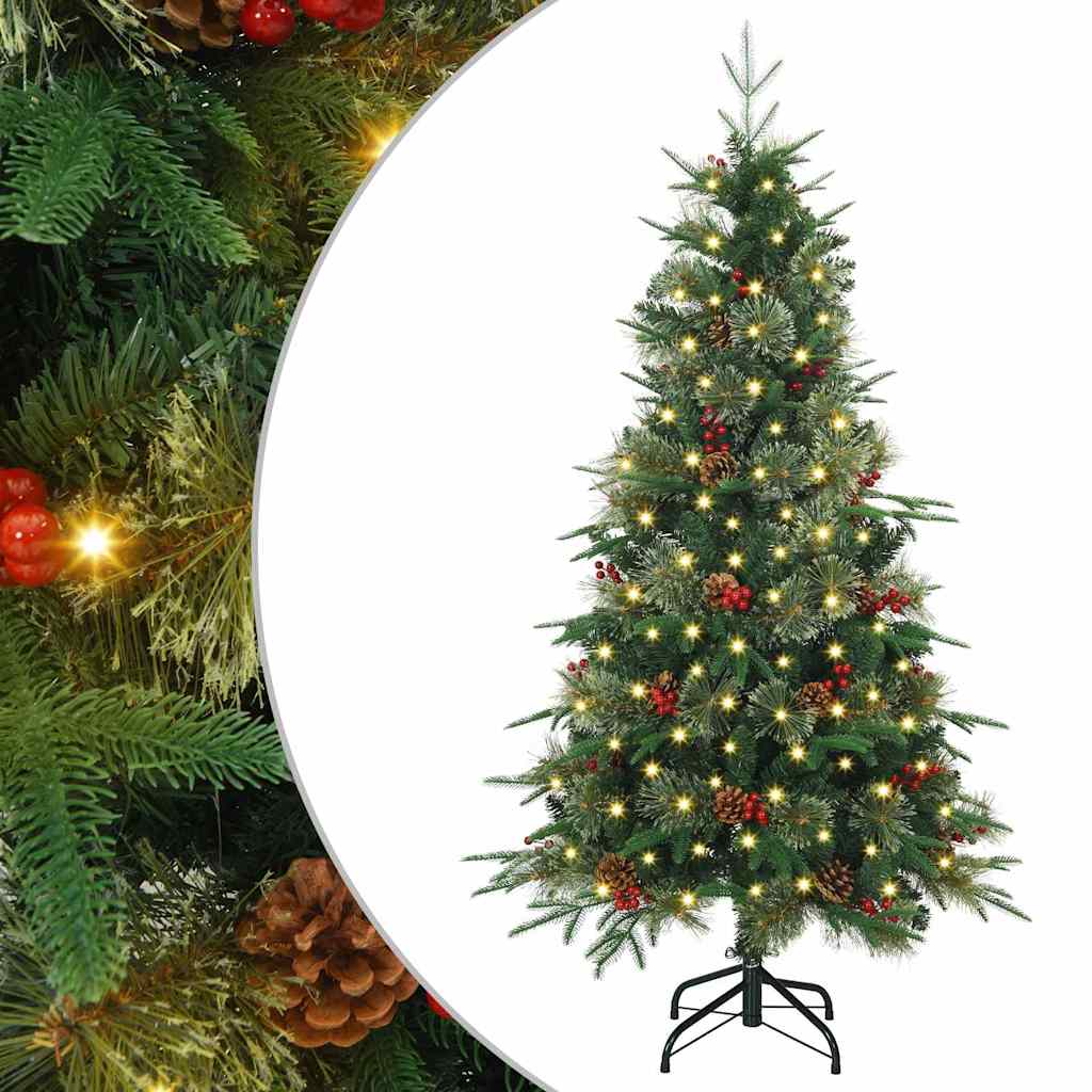 vidaXL Künstlicher klappbarer Weihnachtsbaum Grün 150 cm PE und PVC
