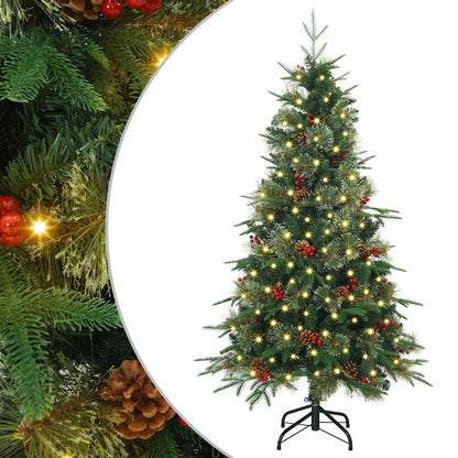 vidaXL Künstlicher klappbarer Weihnachtsbaum Grün 150 cm PE und PVC