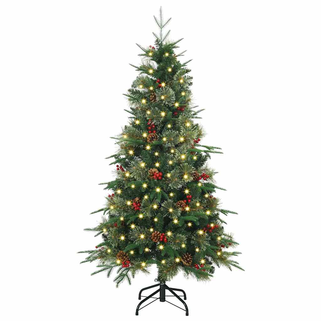 vidaXL Künstlicher klappbarer Weihnachtsbaum Grün 150 cm PE und PVC