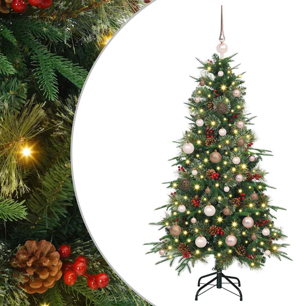 vidaXL Künstlicher klappbarer Weihnachtsbaum Grün 150 cm PE und PVC