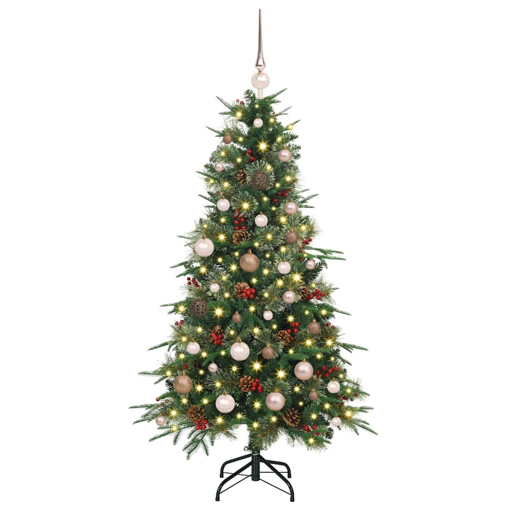 vidaXL Künstlicher klappbarer Weihnachtsbaum Grün 150 cm PE und PVC