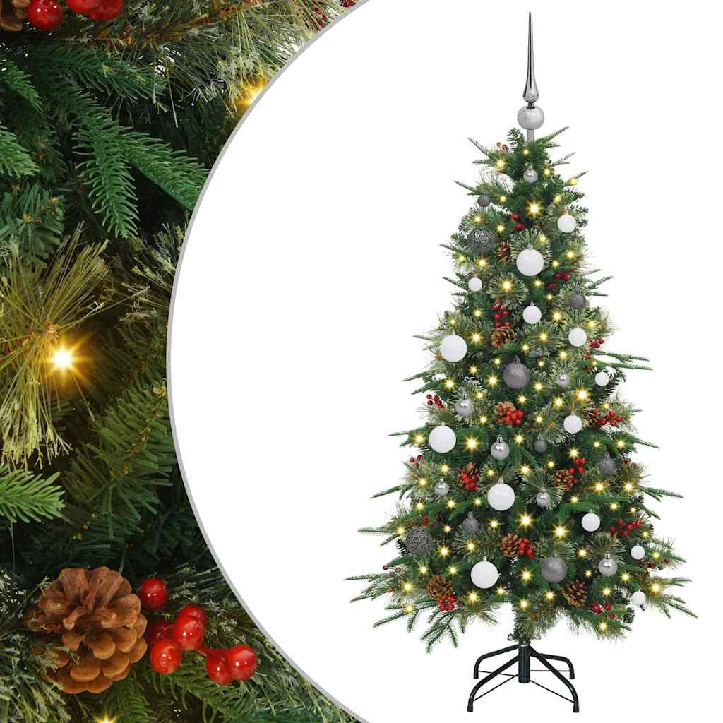vidaXL Künstlicher klappbarer Weihnachtsbaum Grün 150 cm PE und PVC