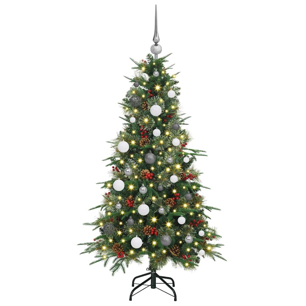 vidaXL Künstlicher klappbarer Weihnachtsbaum Grün 150 cm PE und PVC