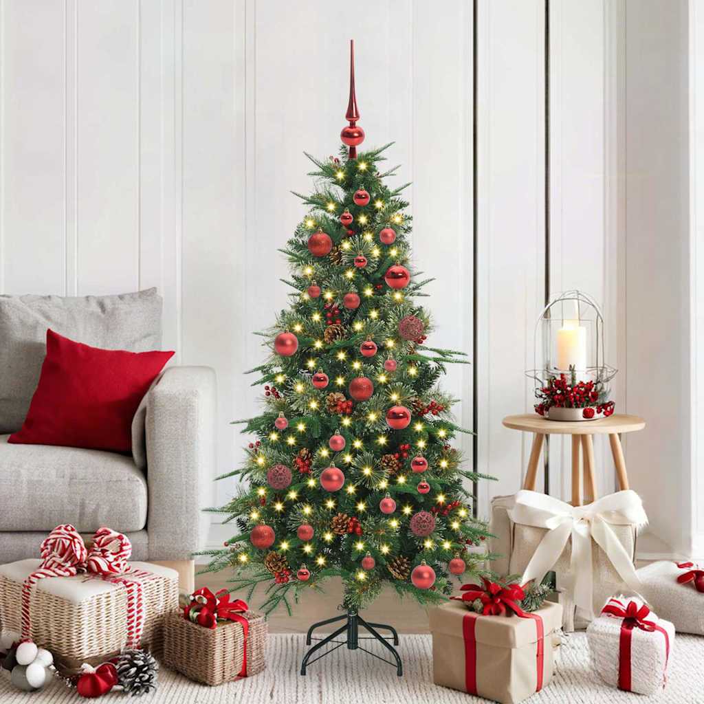 vidaXL Künstlicher klappbarer Weihnachtsbaum Grün 150 cm PE und PVC