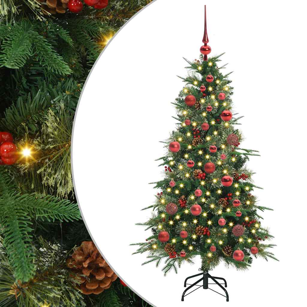 vidaXL Künstlicher klappbarer Weihnachtsbaum Grün 150 cm PE und PVC