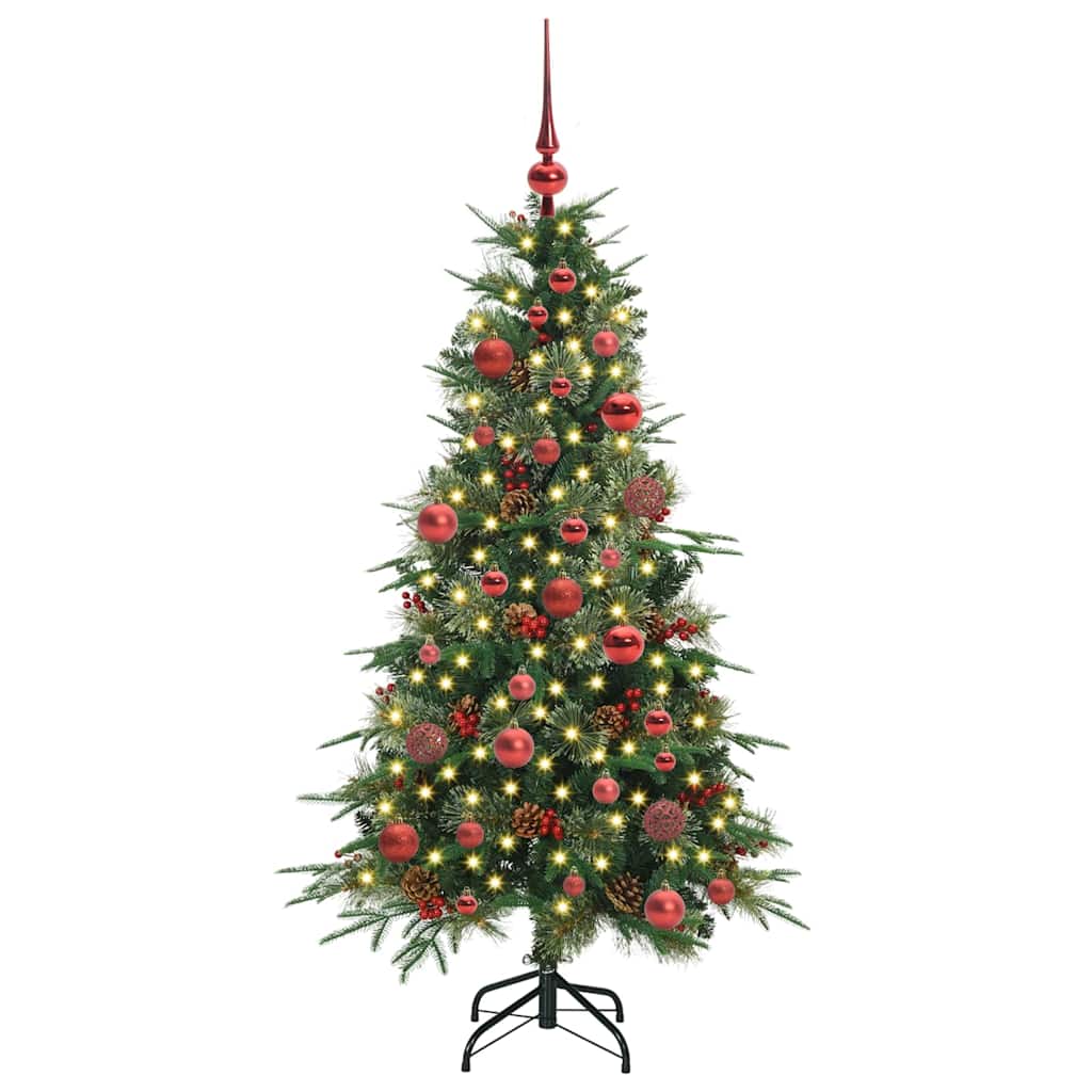 vidaXL Künstlicher klappbarer Weihnachtsbaum Grün 150 cm PE und PVC