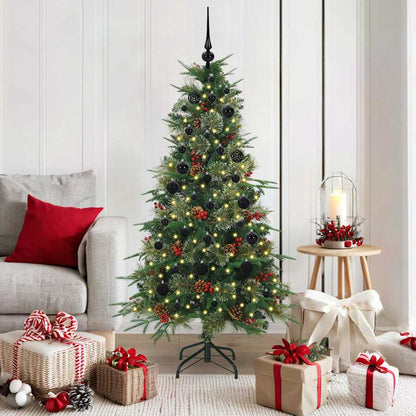 vidaXL Künstlicher klappbarer Weihnachtsbaum Grün 150 cm PE und PVC