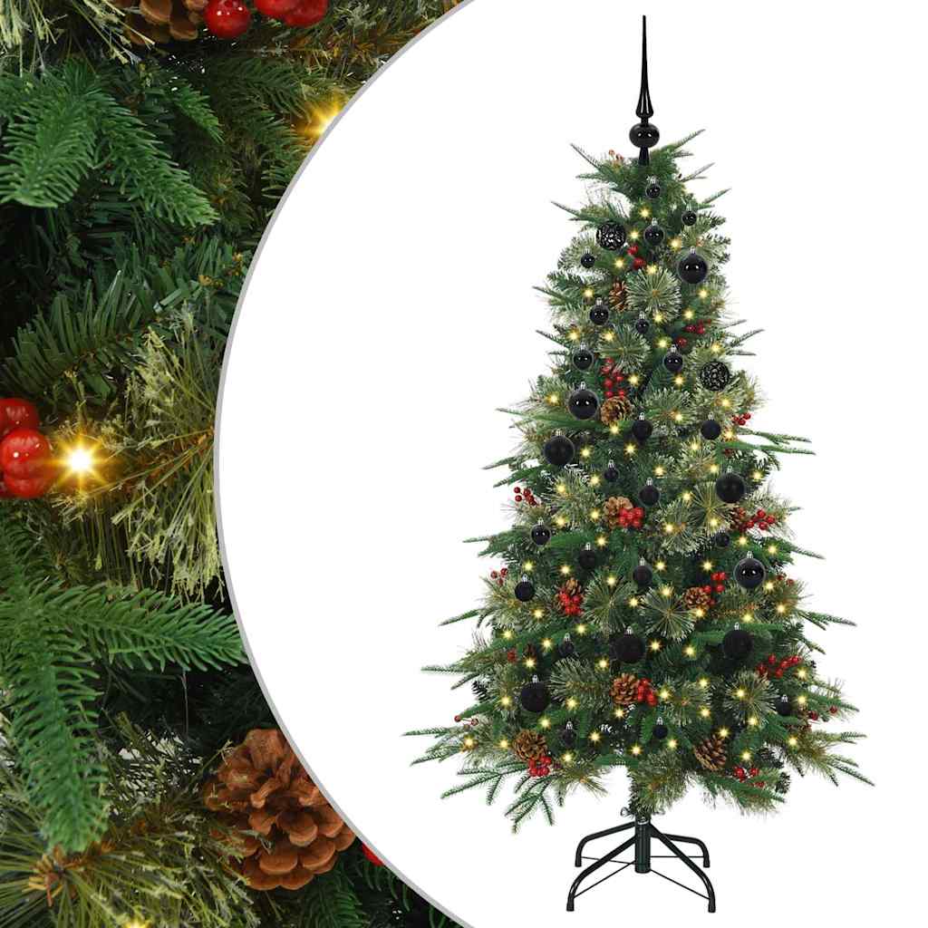 vidaXL Künstlicher klappbarer Weihnachtsbaum Grün 150 cm PE und PVC