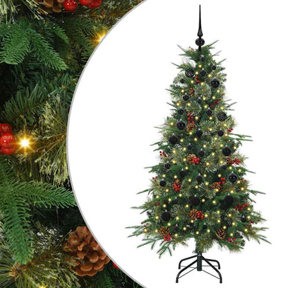 vidaXL Künstlicher klappbarer Weihnachtsbaum Grün 150 cm PE und PVC