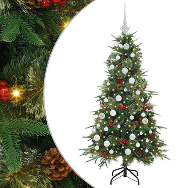 vidaXL Künstlicher klappbarer Weihnachtsbaum Grün 150 cm PE und PVC