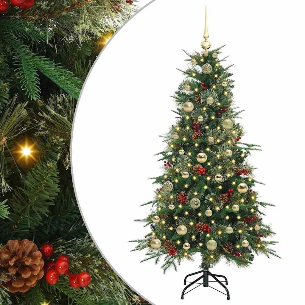 vidaXL Künstlicher klappbarer Weihnachtsbaum Grün 150 cm PE und PVC