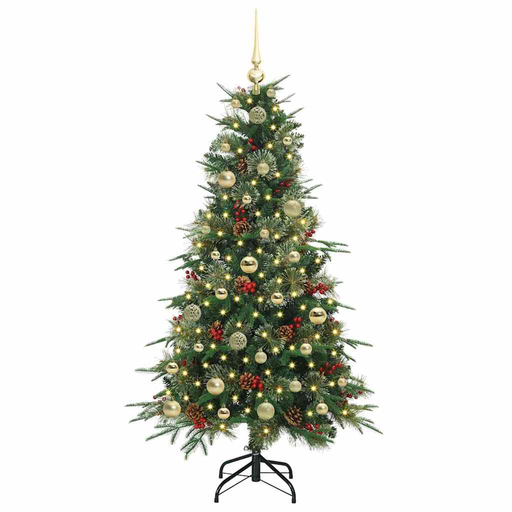 vidaXL Künstlicher klappbarer Weihnachtsbaum Grün 150 cm PE und PVC