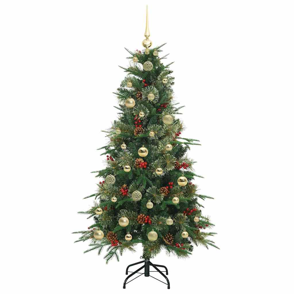 vidaXL Künstlicher klappbarer Weihnachtsbaum Grün 150 cm PE und PVC