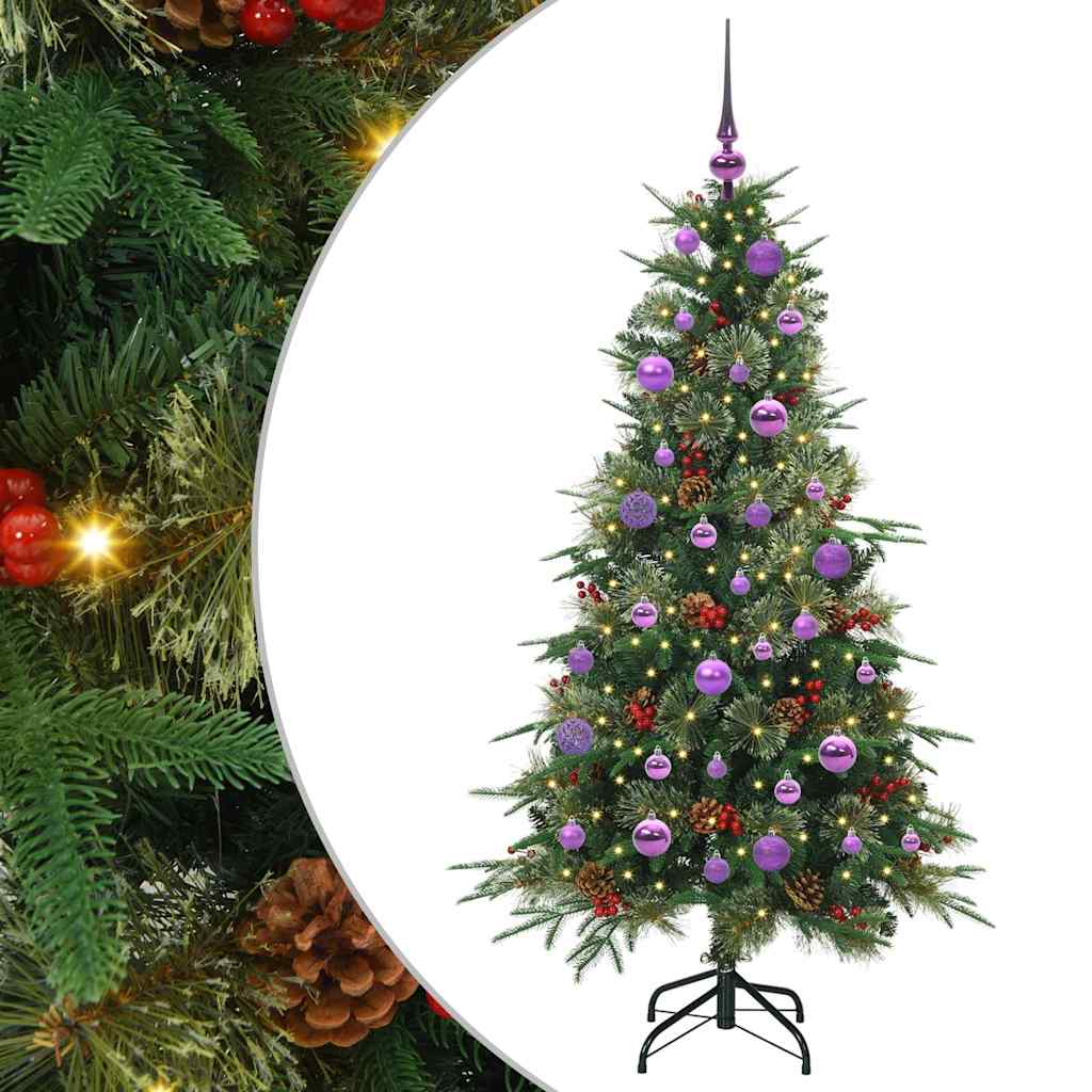 vidaXL Künstlicher klappbarer Weihnachtsbaum Grün 150 cm PE und PVC