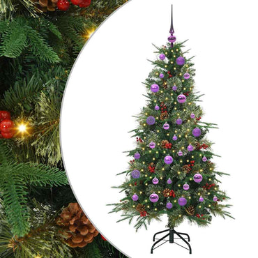 vidaXL Künstlicher klappbarer Weihnachtsbaum Grün 150 cm PE und PVC