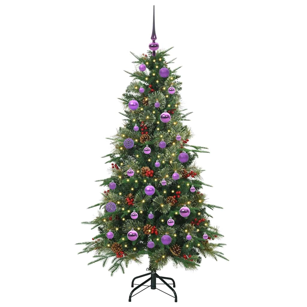 vidaXL Künstlicher klappbarer Weihnachtsbaum Grün 150 cm PE und PVC