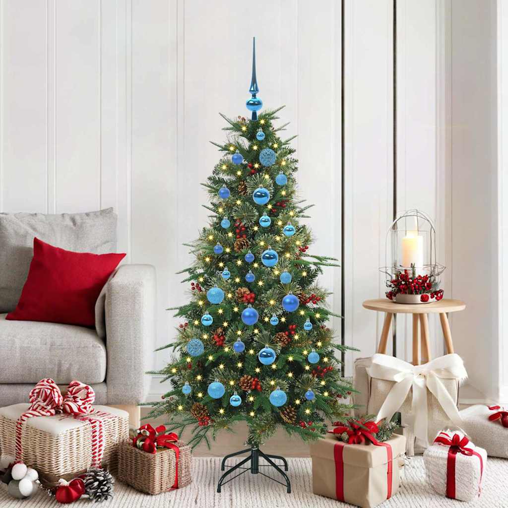 vidaXL Künstlicher klappbarer Weihnachtsbaum Grün 150 cm PE und PVC
