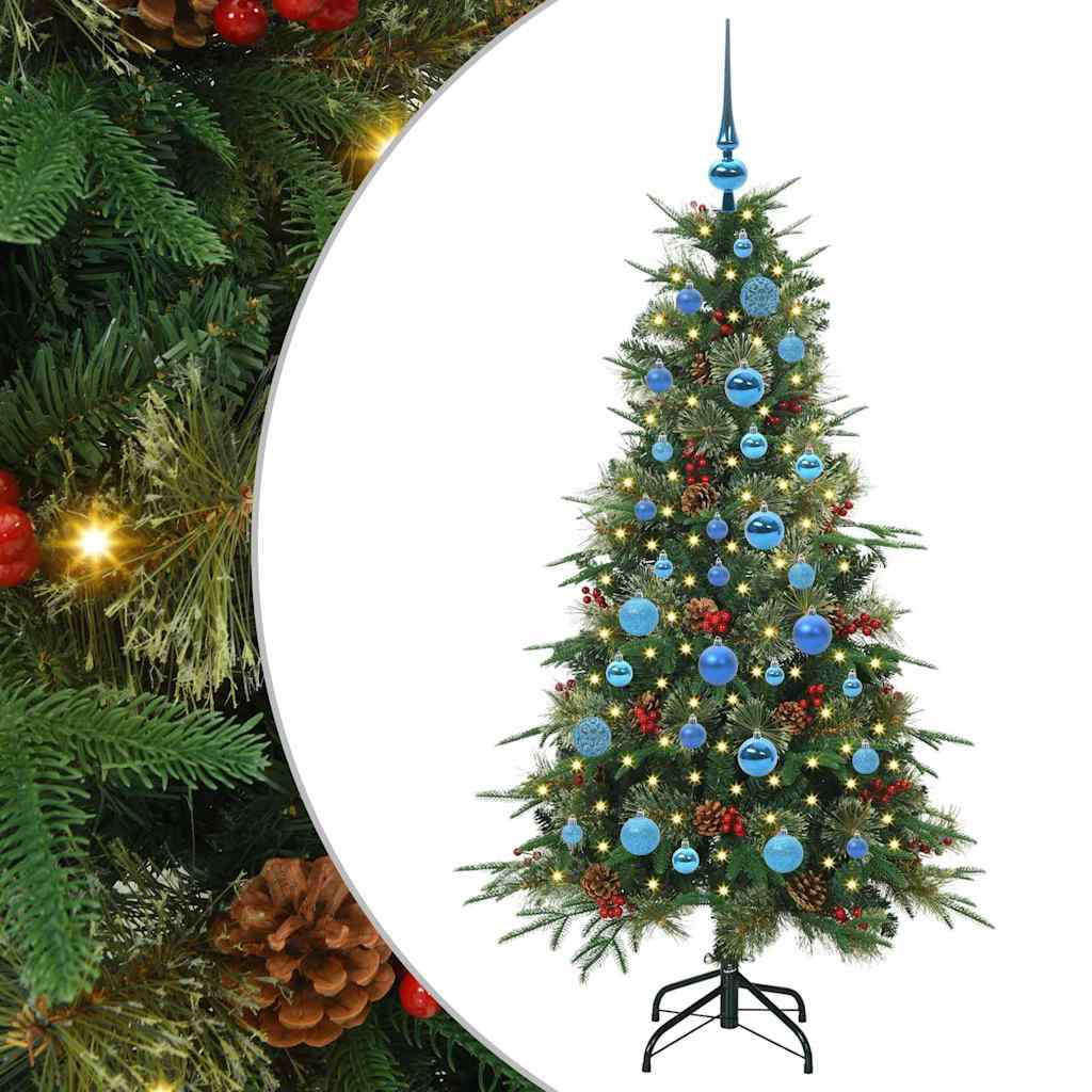 vidaXL Künstlicher klappbarer Weihnachtsbaum Grün 150 cm PE und PVC