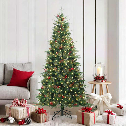 vidaXL Künstlicher klappbarer Weihnachtsbaum Grün 180 cm PE und PVC