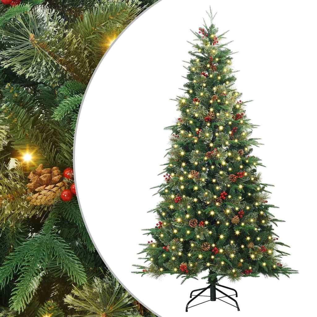 vidaXL Künstlicher klappbarer Weihnachtsbaum Grün 180 cm PE und PVC