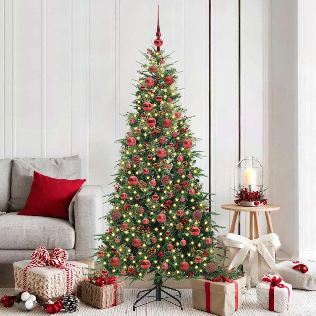 vidaXL Künstlicher klappbarer Weihnachtsbaum Grün 180 cm PE und PVC