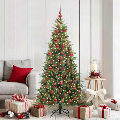 vidaXL Künstlicher klappbarer Weihnachtsbaum Grün 180 cm PE und PVC