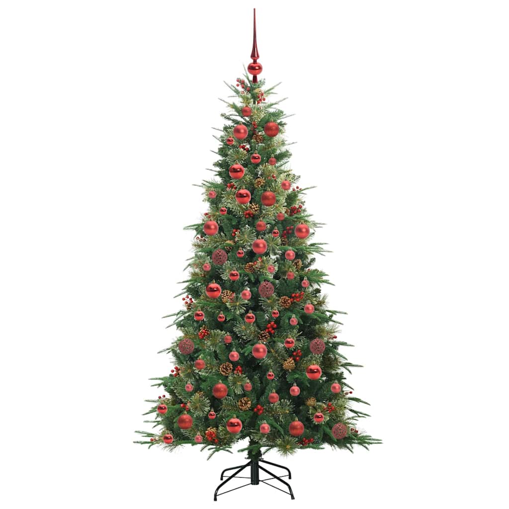 vidaXL Künstlicher klappbarer Weihnachtsbaum Grün 180 cm PE und PVC