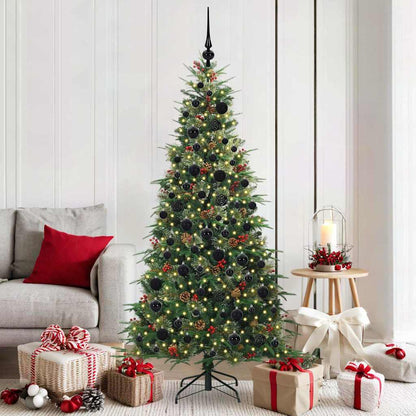 vidaXL Künstlicher klappbarer Weihnachtsbaum Grün 180 cm PE und PVC
