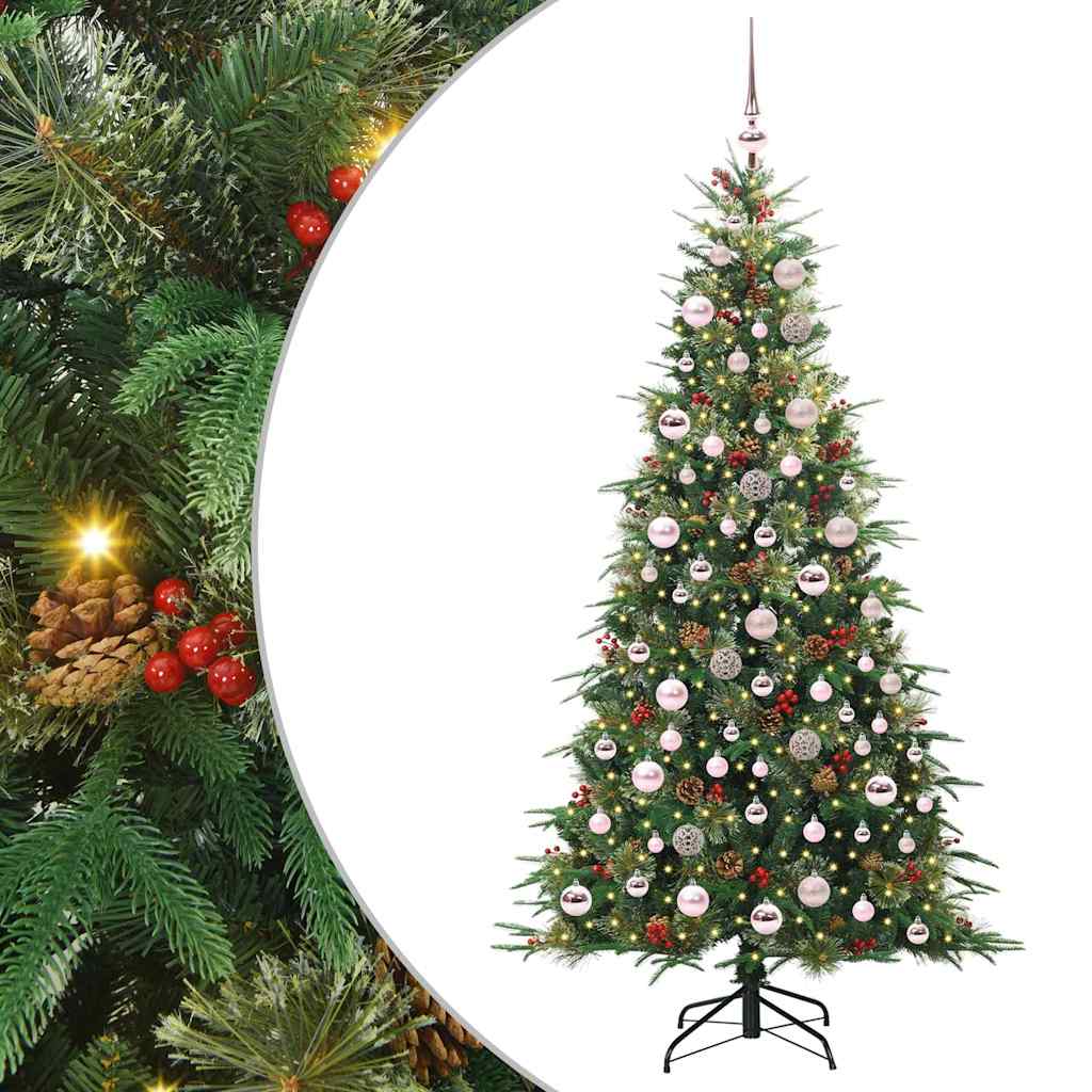 vidaXL Künstlicher klappbarer Weihnachtsbaum Grün 180 cm PE und PVC