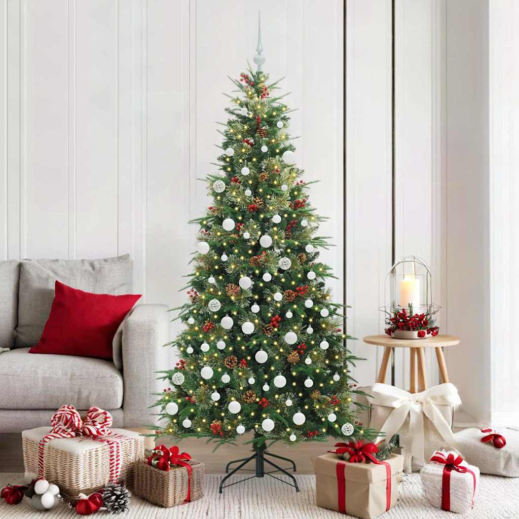 vidaXL Künstlicher klappbarer Weihnachtsbaum Grün 180 cm PE und PVC