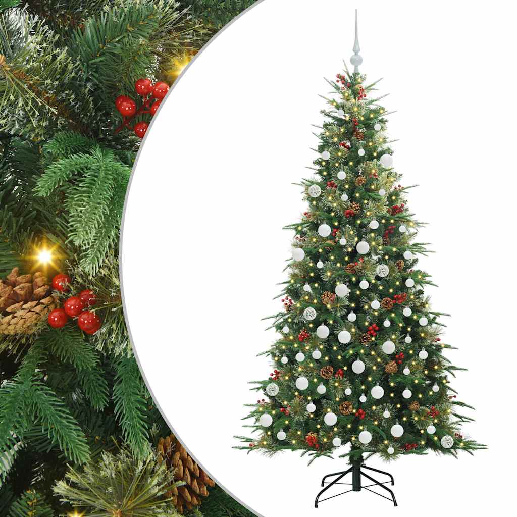 vidaXL Künstlicher klappbarer Weihnachtsbaum Grün 180 cm PE und PVC