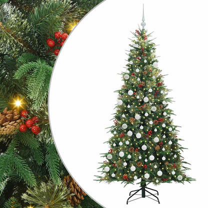 vidaXL Künstlicher klappbarer Weihnachtsbaum Grün 180 cm PE und PVC