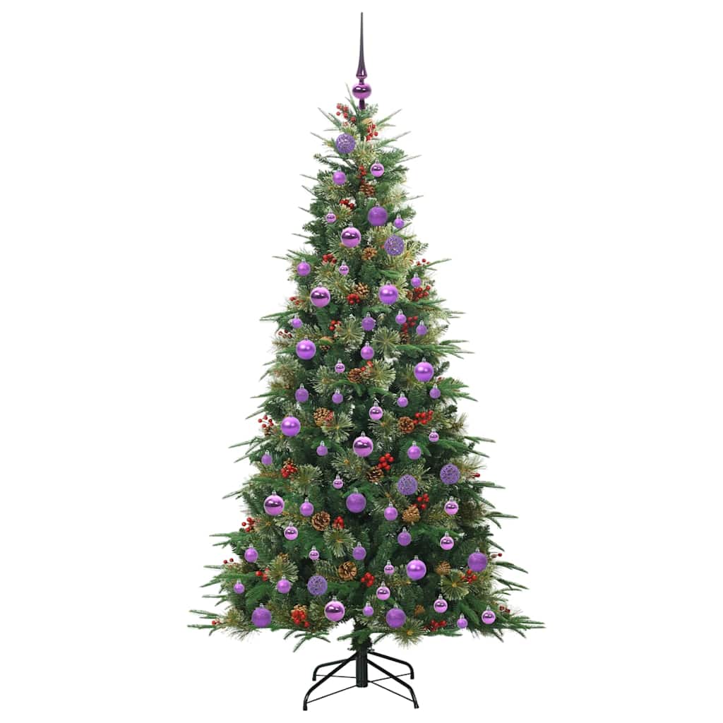 vidaXL Künstlicher klappbarer Weihnachtsbaum Grün 180 cm PE und PVC