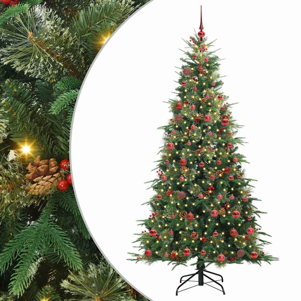 vidaXL Künstlicher klappbarer Weihnachtsbaum Grün 210 cm PE und PVC
