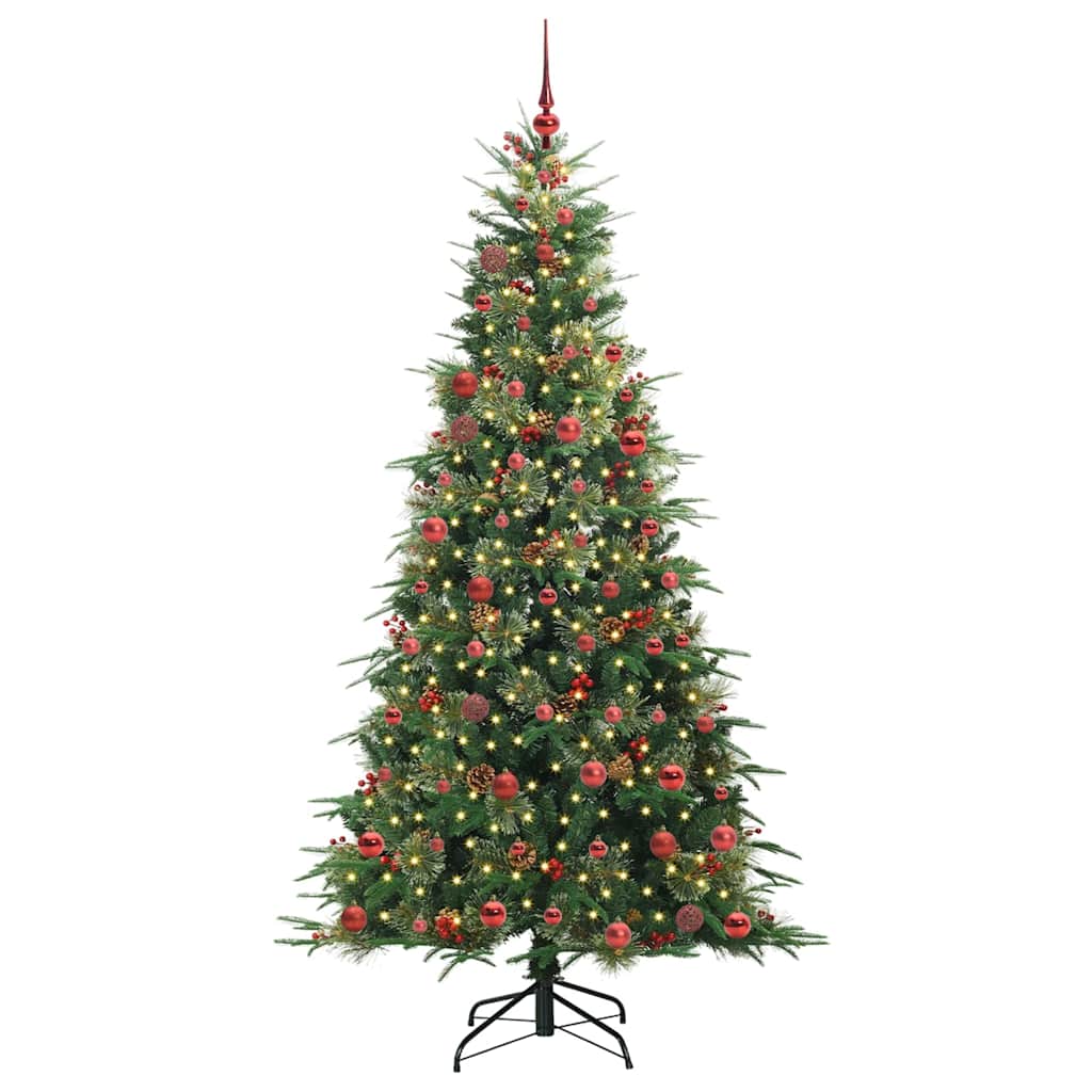 vidaXL Künstlicher klappbarer Weihnachtsbaum Grün 210 cm PE und PVC