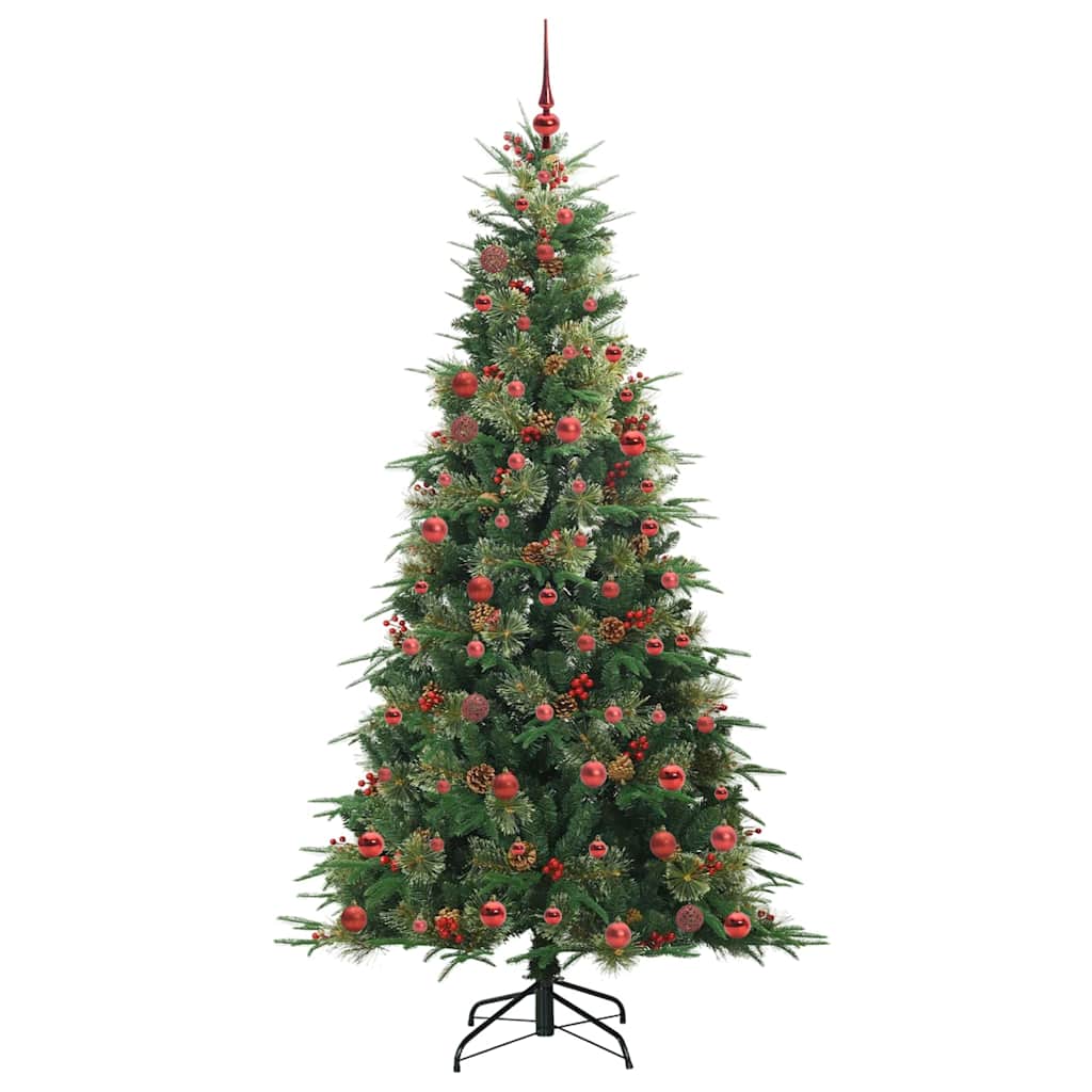 vidaXL Künstlicher klappbarer Weihnachtsbaum Grün 210 cm PE und PVC